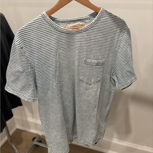 Faherty Blue and White Striped Tee